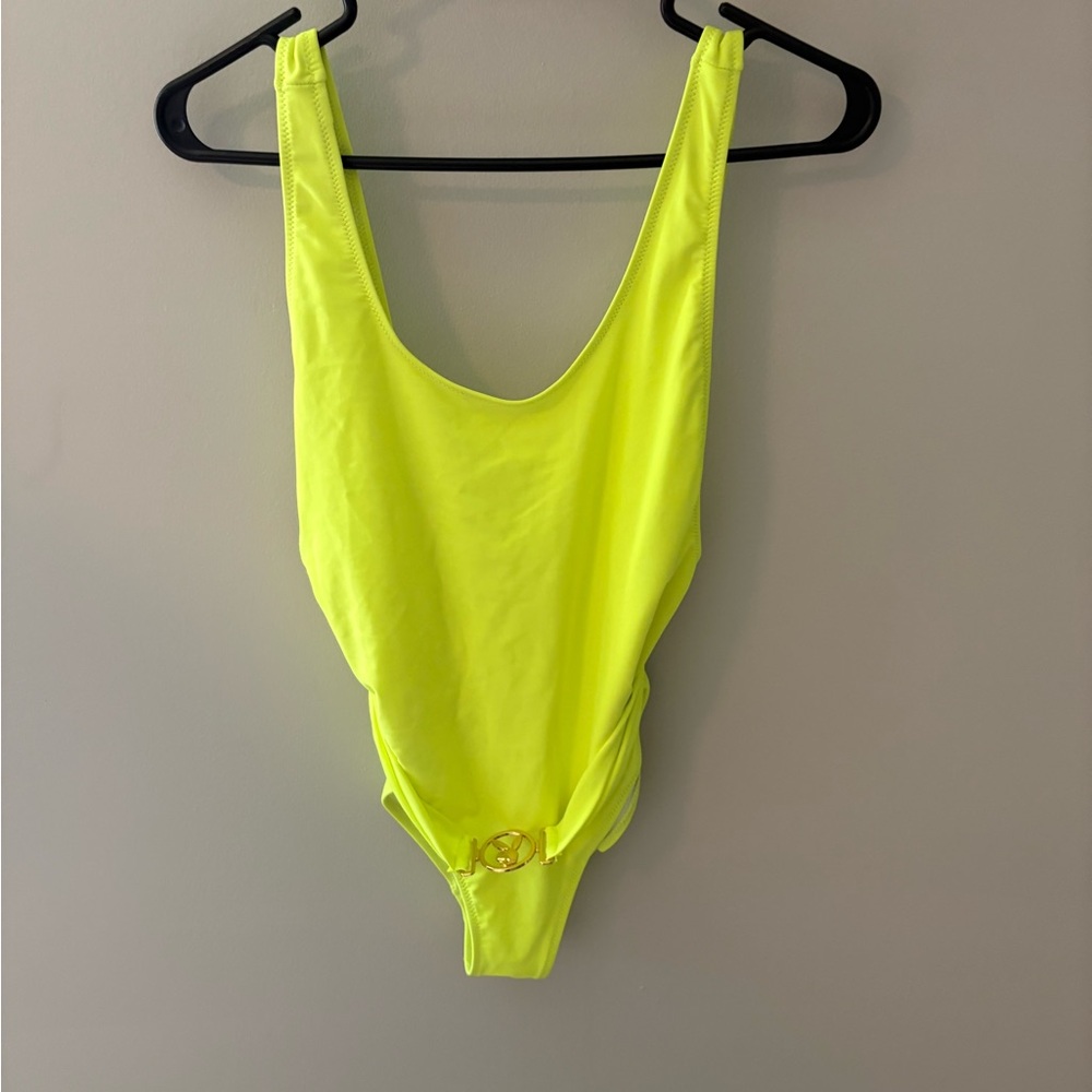 Missguided Playboy Yellow Bathing Suit One Piece